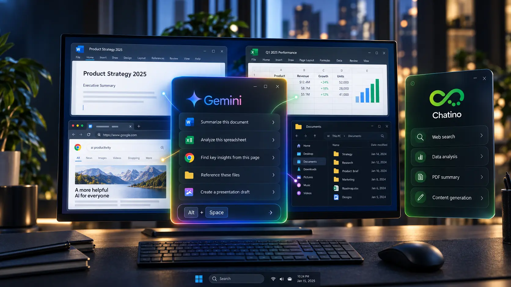 انتشار Gemini برای Windows و ورود دستیارهای هوش مصنوعی به محیط دسکتاپ